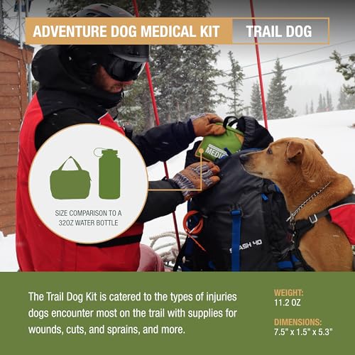 Adventure Medical Kits Trail Dog Medical Kit - Pet First Aid Kit with Dressings, Bandages, Instruction Manual & Tools - Li...