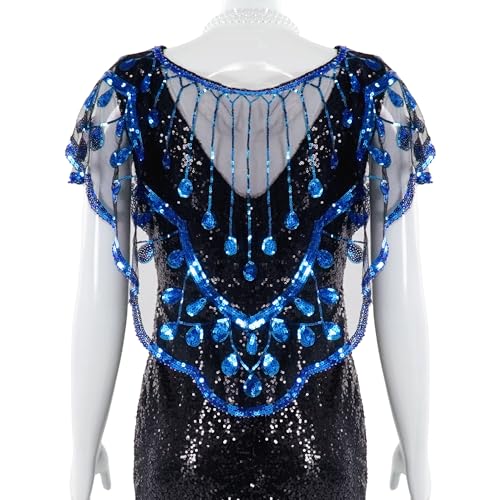 Baisdan 1920s Shawl for Women Gatsby Dress, Flapper Shawl with Beads Set, 1920s Accessories for Women, Roaring 20's Costume