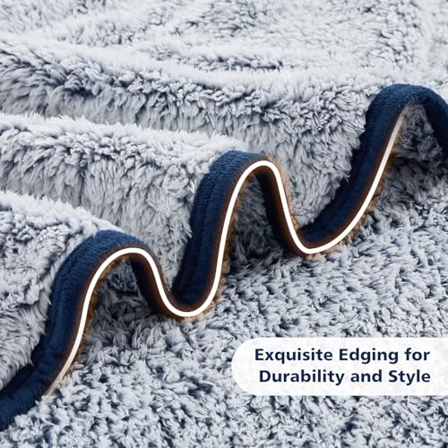 EMME Soft Sherpa Fleece Blanket Queen Size Reversible Plush Fluffy Large Blanket Warm Decorative Boho Cover for Sofa, Couc...