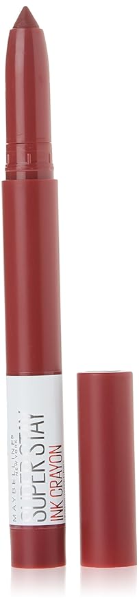 Maybelline Super Stay Ink Crayon Lipstick Makeup, Precision Tip Matte Lip Crayon with Built-in Sharpener, Longwear Up To 8Hrs, Make It Happen, Berry Red, 1 Count
