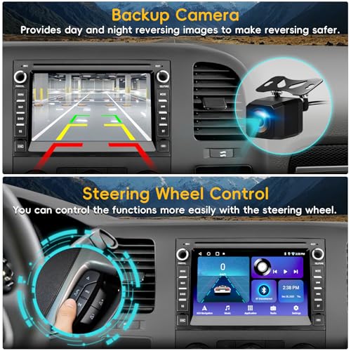 Car Radio Stereo for Chevy Silverado 2007-2014 Tahoe GMC Sierra Yukon,2+64G Android 13 Touch Screen Head Unit with CarPlay...