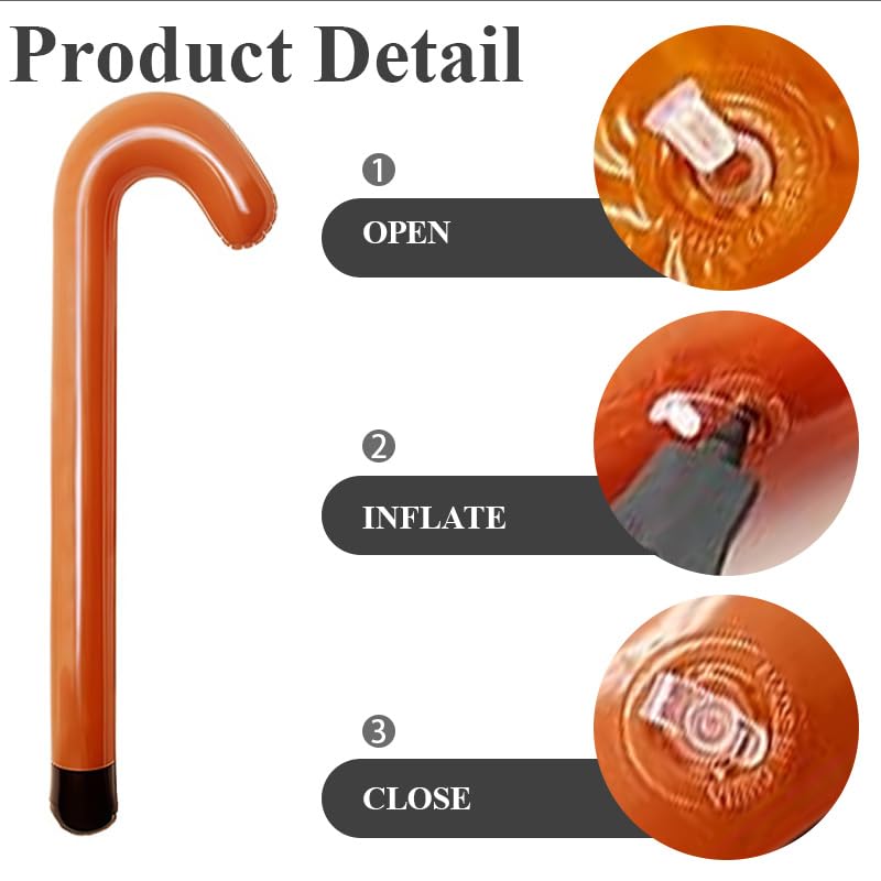 5 Pcs Old Man Costume Set Including Glasses Inflatable Cane Moustache Beret Hat Eyebrows,100 Days of School Costumes Acces...