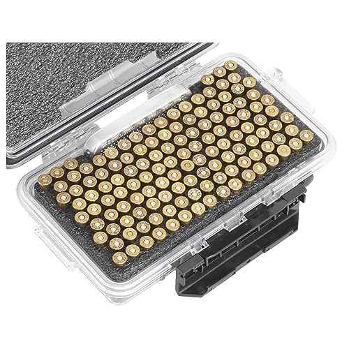 Case Club x130 .38 Special or .357 Magnum Long Term Ammo Storage Case - Includes Silica Gel Dessicant to Help Absorb Moisture and has Clear Lid for Easy View (Lockable or Non-Lockable)