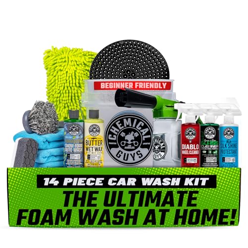 Chemical Guys Car Wash Kit 14-Pc Arsenal Builder - with Foam Blaster, Wash Bucket, Towels, Applicators, and 16 oz Soaps, W...