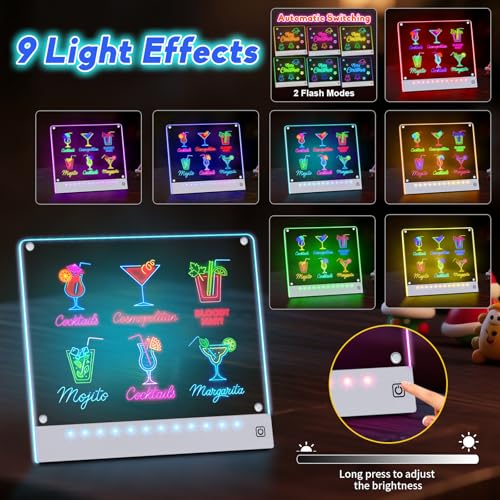 Rechargeable LED Drawing Board for Kids with Tracing Pages, Lumi Board Magnetic Light Up Acrylic Dry Erase Board, LED Note...