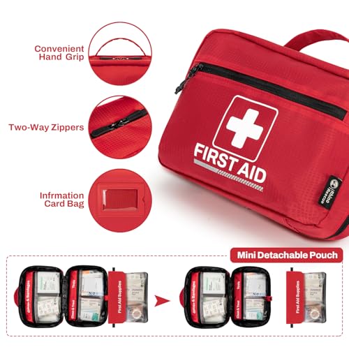 RHINO RESCUE 240 Piece All-Purpose First Aid Kit, Home & Office Professional Medical Supplies, Ideal for Emergency, Schoo...