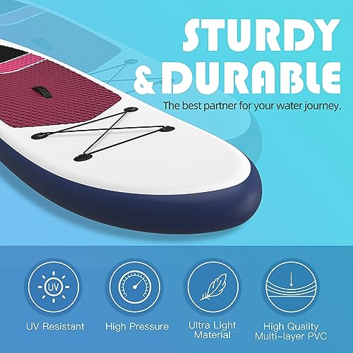 Bifanuo Inflatable Stand Up Paddle Board with SUP Accessories & Backpack. Paddle Boards for Adults. Non-Slip Deck, Wide St...
