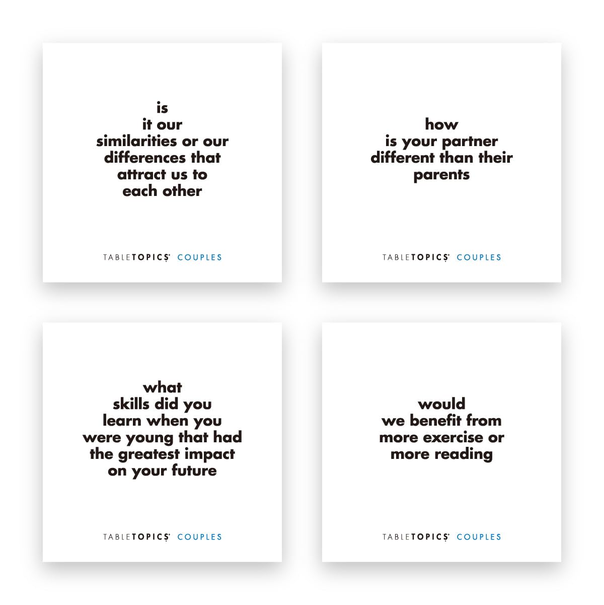 TableTopics Couples Conversation Cards for Romantic Partners with 135 Questions for Date Nights & Intimate Talks, Unique Gift for Anniversaries
