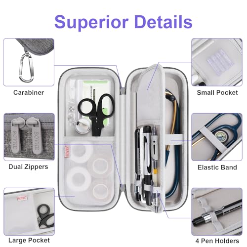 BOVKE Stethoscope Case Kit, 15 Pcs Tool Set Perfect Nurse Gift Include Stethoscope Case, Medical Scissor, Bandage Wraps, 2...