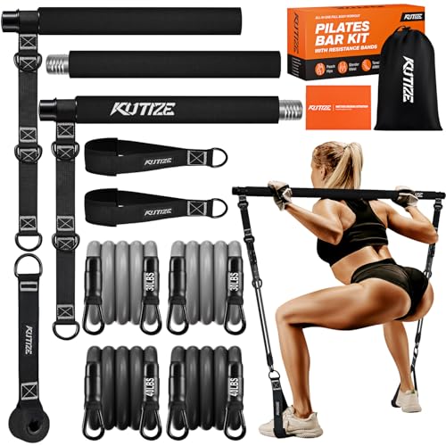 KUTIZE Pilates Bar Kit with Resistance Bands, Pilates Equipment, Multifunctional Pilates Bar for Women & Men, Pilates kit ...
