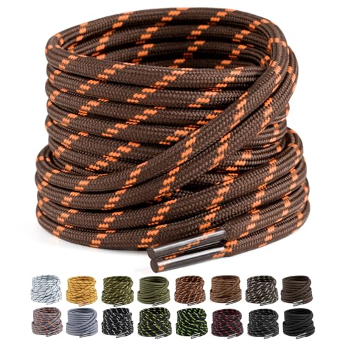 Puzeam 2 Pairs Work Boots Shoe Laces 4.5mm Heavy Duty Hiking Shoelaces for Men & Women