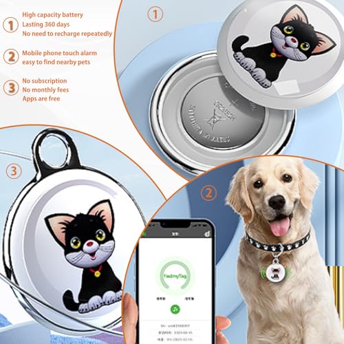 NGXDFL GPS Tracker for Dogs, Mini Cat GPS Tracker, Positioning Smart Alarm Pet Tracker, Waterproof and Drop-Proof, Extra L...