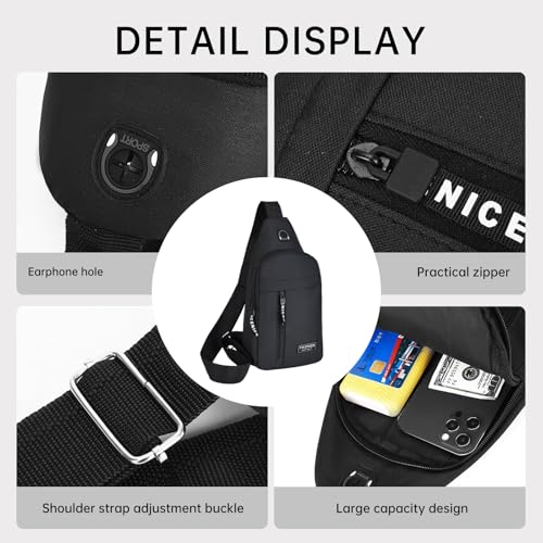 Mens Crossbody Sling Bag Classic Small Sling Backpack for Traveling Hiking Outdoors Daypacks NSDJB01