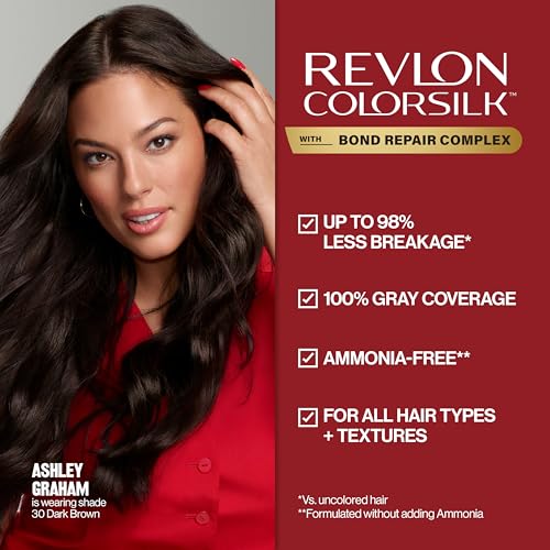 Revlon ColorSilk with Bond Repair Complex, Blonde Permanent Hair Color, 100% Gray Coverage, Ammonia Free Hair Dye, Vegan Keratin, 60 Dark Ash Blonde (Pack of 3)