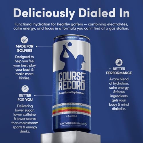 Functional Hydration Drink for Golfers – COURSE RECORD Variety Pack – Electrolytes, Calm Energy & Focus – Healthy Sports D...
