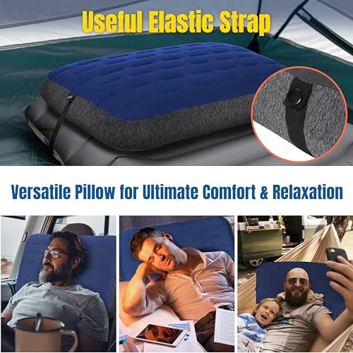TREKOLOGY Camping Pillow - Large Inflatable (24"x15") for Home-Like Comfort, Portable & Ergonomic, Easy to Clean, Durable...