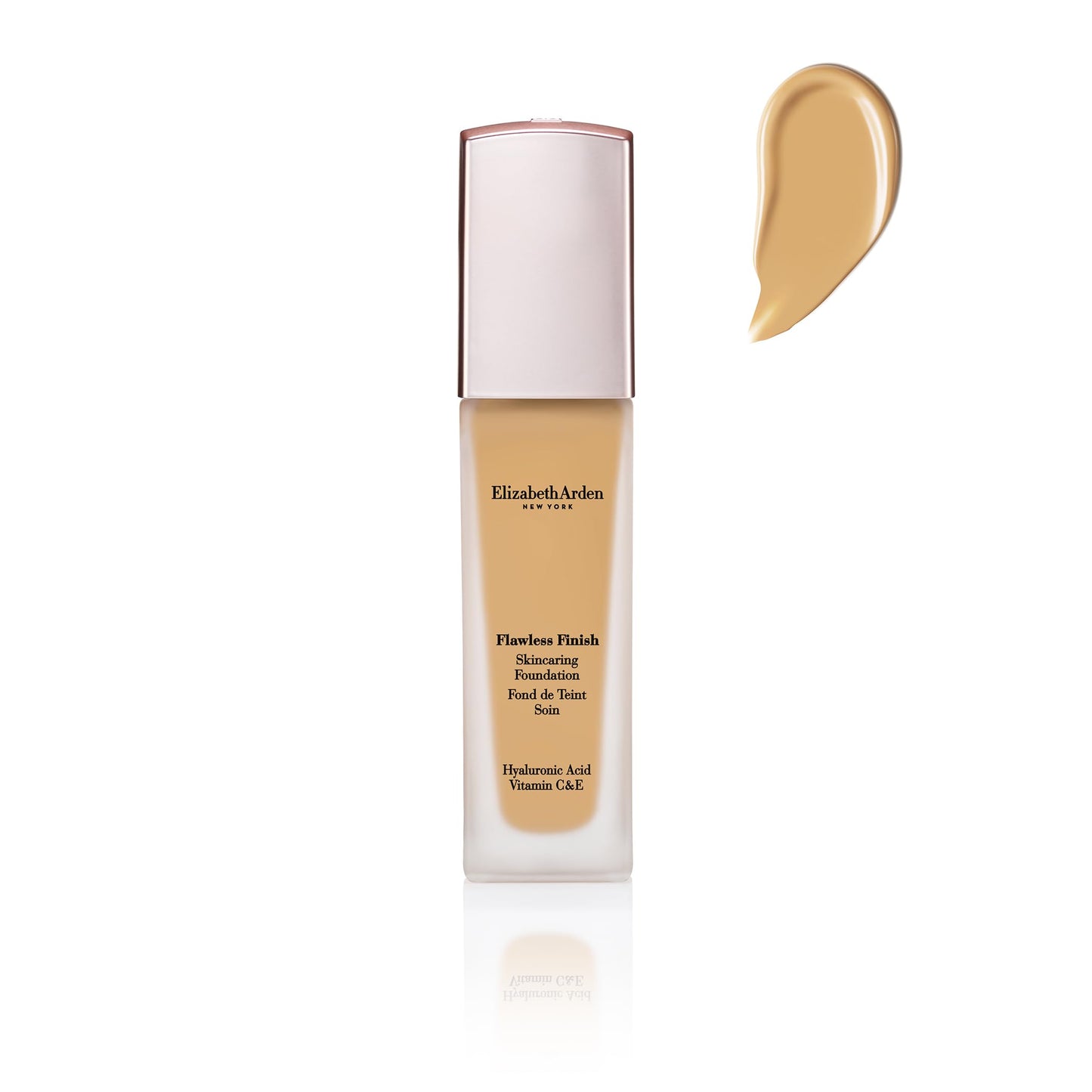 Elizabeth Arden Flawless Finish Liquid Foundation with Hyaluronic Acid, Vitamin C & E, Buildable Coverage, 340W (Medium to tan s