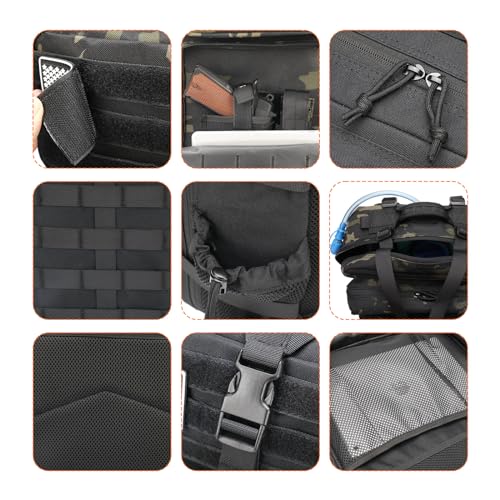 ONE WVW PIN Tactical Backpack with Gun Holster, 45L Military Backpack for Men Assault Pack Bug Out Bag Large Daypack 3-Day...
