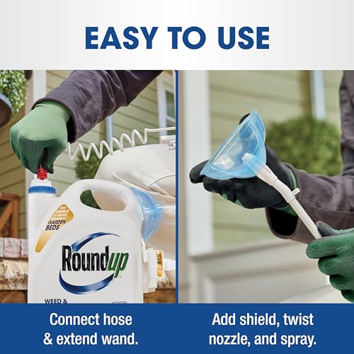 Roundup Weed & Grass Killer₄ with Sure Shot Wand, Use in and Around Flower Beds, Trees, and Driveways, 1 gal.