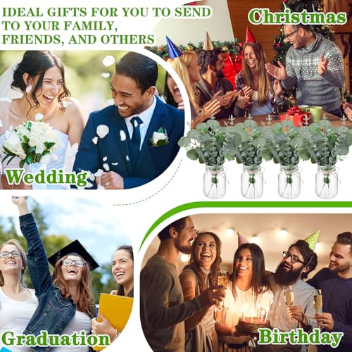 XunYee 10 Set Mason Jar Table Centerpiece with Flower Mason Jar Flower Centerpiece Vases Decor for Engagement Party Bridal...