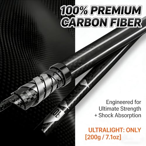 100% Carbon Fiber Trekking Poles - Collapsible Ultralight 3-Section Adjustable Hiking Poles with EVA Foam Grip, Quick Flip...