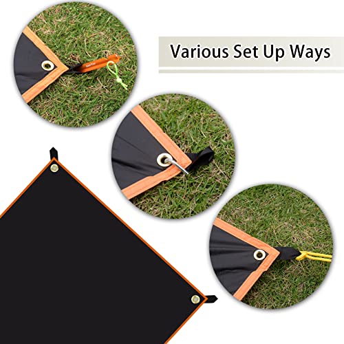 GEERTOP Ultralight Tent Footprint Waterproof Black Tent Tarp Ground Sheet Mat for Under Tent, Camping, Backpacking, Hikin...