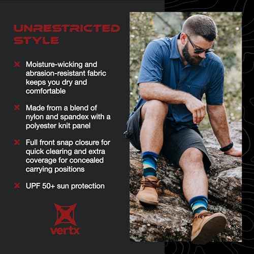 Vertx Expedition Men's Short Sleeve Shirt, Tactical, CCW Compatible, with Sun Protection