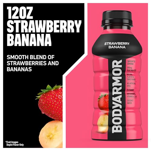 BODYARMOR Sports Drink, Strawberry Banana, Electrolyte Drink Hydration, 12 Fl Oz Bottles (8 Pack), Flavored Coconut Water ...
