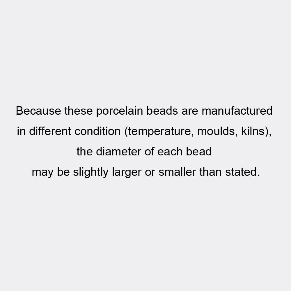 INSPIRELLE 180 Pieces Porcelain Beads Chinese Round Ceramic Beads 8mm for Handmade Jewelry Making Bracelets Necklace Making, Candy