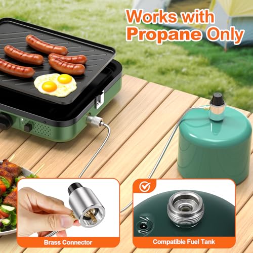 Propane 2-Burner Foldable Camping Stove with Carry Bag, Portable Propane Camp Stoves with Adjustable Burners & Piezo Ignit...