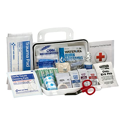 First Aid Only 90754 Bulk ANSI A 10-Person Emergency First Aid Kit for Home, Work, and Travel, 71 Pieces