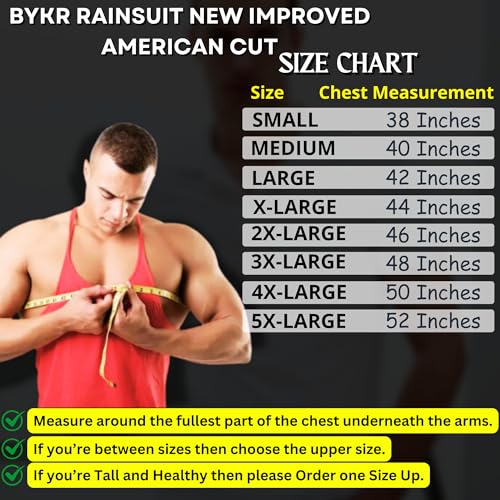 BYKR Waterproof Outdoors Motorcycle Rain Suits for Men & Women Cycling 2-Piece Breathable & Windproof Wet Weather Protection