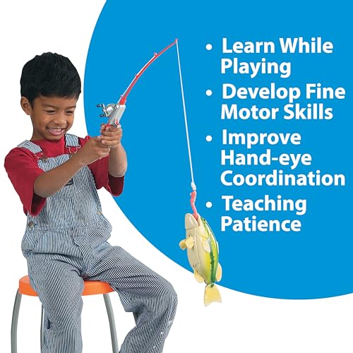 Small World Toys Kids Fishing Game, Catch of The Day Bass Magnetic Fishing Toy for Kids Ages 3+, Includes Toddler Fishing ...