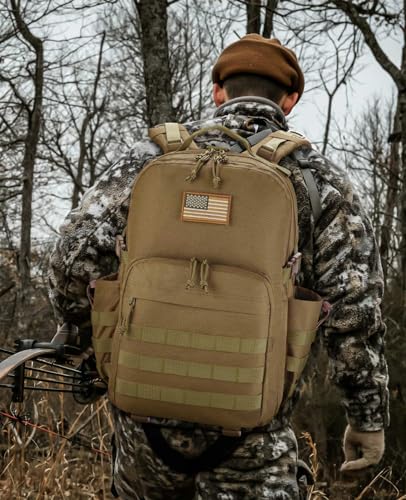 CVLIFE Military Travel Backpack for Men 40L Tactical Work Backpack Molle Rucksack Large Bookbag Army Day Pack with Bottle ...