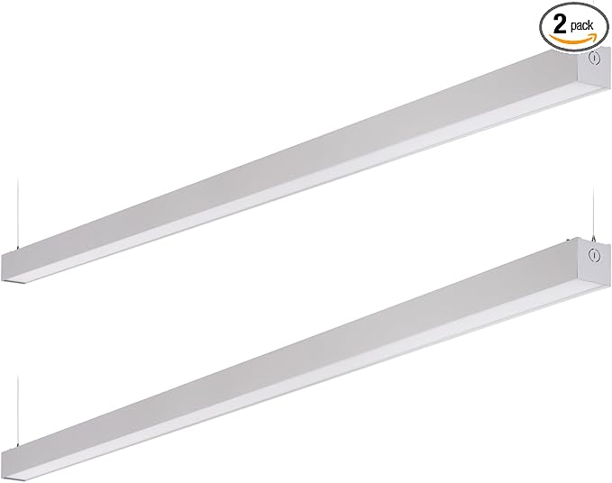 LEONLITE 8FT Linkable LED Linear Light, Dimmable Architectural LED Suspension Office Lighting Fixture, 3CCT, ETL Listed, M...
