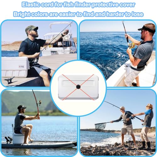 Fishing Graph Cover Straps- Adjustable Fish Finder Bungee for Travel, Secure & Protect up to 18 Inch Screens from Damage, ...