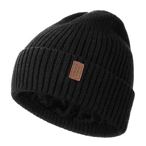 Wmcaps Warm Beanie for Men Women, Fleece Lined Beanie Warm Winter Caps Unisex Fashion Knit Cuffed Cap