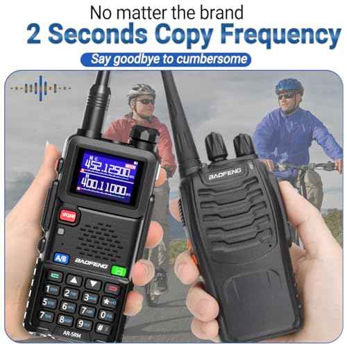 BAOFENG Ham Radio 5RM 10W High Power Long Range Handheld AR-5RM Two Way Radio NOAA Weather Receiver Rechargeable Walkie Talkies K5PLUS DTMF Copy Frequency NOAA 999CH with USB Charging 771 Antenna