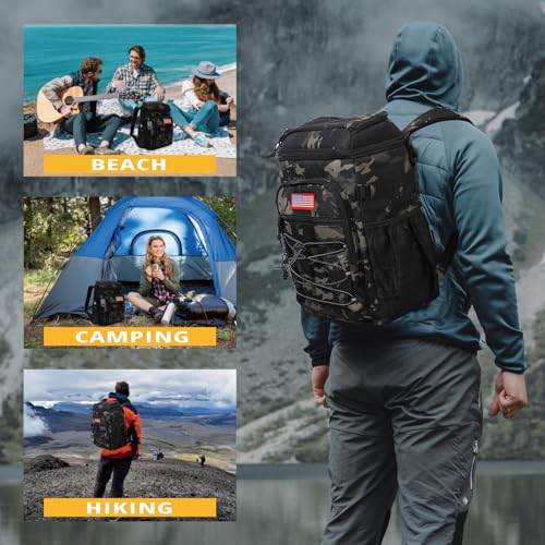 Tactical Backpack Cooler, 25L Cooler Backpack Insulated Leak-Proof, Heavy Duty Large Lunch Backpack, Waterproof Ice Chest ...