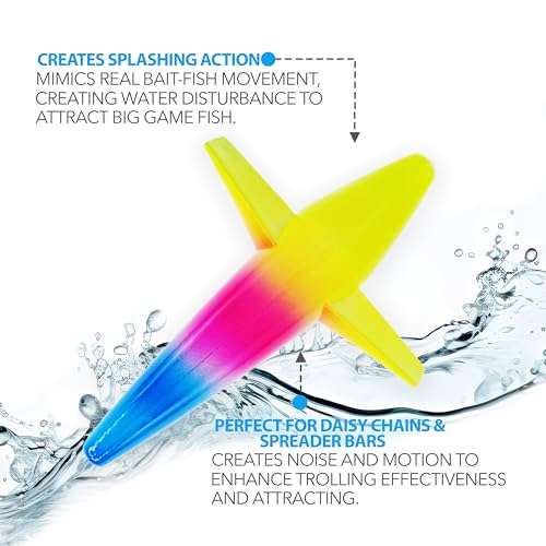 5" Bird Trolling Teaser Lures, 10 Pcs Rainbow Color, for Offshore Tuna Fishing, Ideal for Big Game Saltwater Fishing