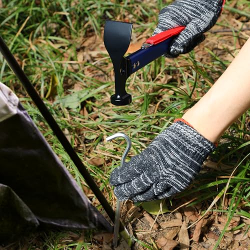 REDCAMP 3-in-1 Aluminum Tent Stake Hammer and Puller Tool, Multi-Functional Heavy Duty Metal Camping Hammer Mallet Ultrali...