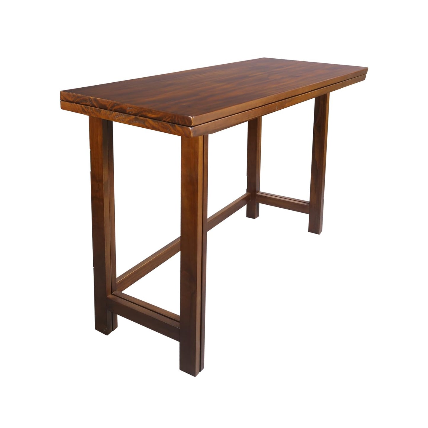 Solid Wood Flip-Top Folding Console to Dining Convertible Table