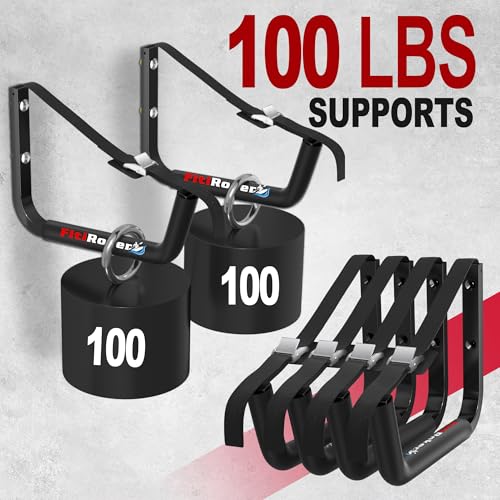 FitiRoker Kayak Storage Rack – 100LB Heavy Duty Kayak Wall Mount with Foam Padding & Straps | Kayak Rack for Garage, Wall ...