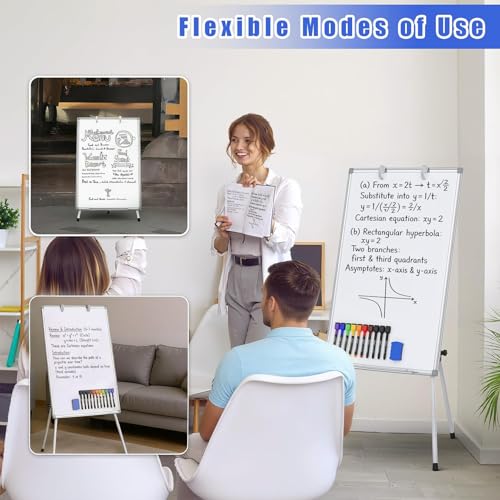 Magnetic Dry Erase Board with Stand 36x24in Whiteboard Easel with Height Adjustable Tripod, 3' x 2' Flipchart Easel Stand ...