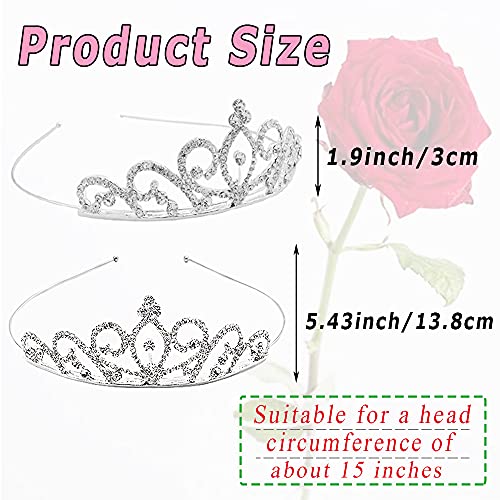 6 Pack Crystal Tiara Crown,Rhinestone Princess Crown,Silver Crystal Tiara for Girls,Women,Weddings,Parties,Prom Headdresses