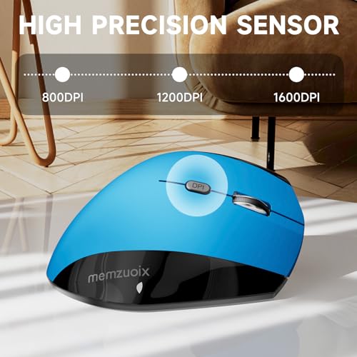 memzuoix Ergonomic Mouse Wireless,2.4G Optical Cordless Mice with 800/1200/1600 DPI,Vertical Computer Wireless Mouse for L...