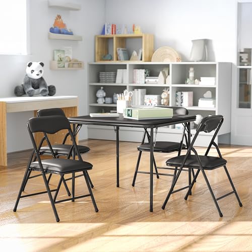 Flash Furniture Mindy Kids 5-Piece Folding Table and Chairs Set for Daycare and Classrooms, Children's Activity Table and ...