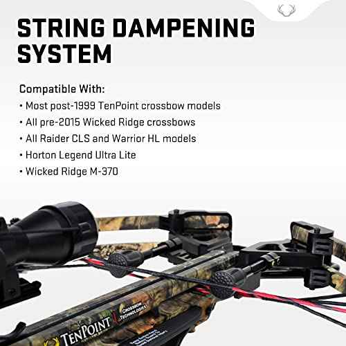 TenPoint String Dampening System - Dramatically Reduces String Noise & Oscillation - Includes Micro-Adjustable Dampening Rods with High-Impact Rubber Dampeners