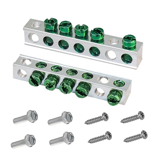 Ground Bar Kit for Eaton, 5 Terminal Grounding Bar Compatible with BR and CH Series Loadcenter 2 Pack