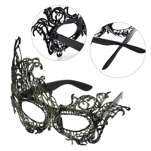 Cnomg Venetian Mardi Gras Mask Set - Glasses for Women - Lace Masquerade Eyemask for Party & Halloween
